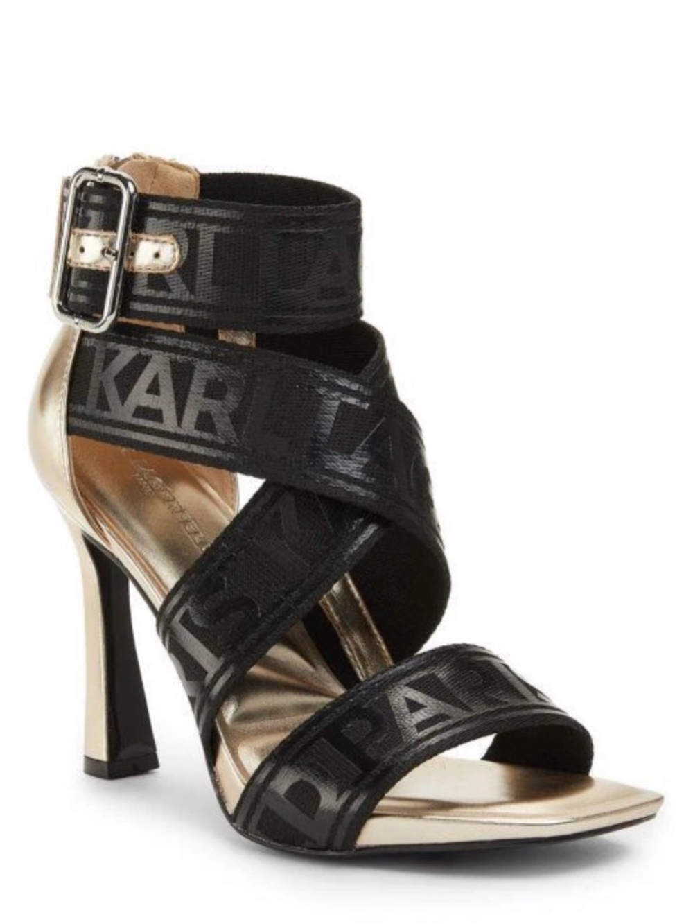 Karl Lagerfeld Black Strappy Women's Careliz Strappy Sandals New in box